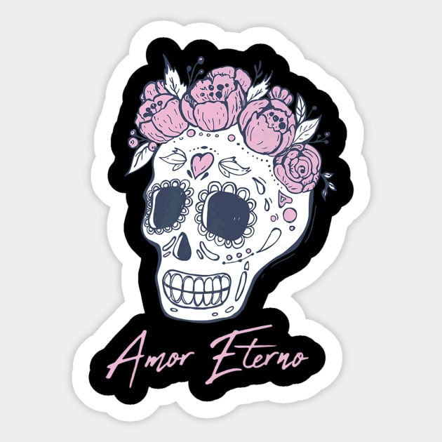 Amor Eterno Skull Sticker by Feliz ZombiePunk